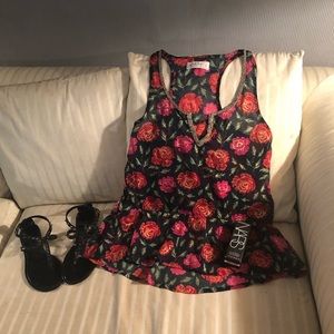 Abercrombie and Fitch Floral Peplum Tank Top Fancy
